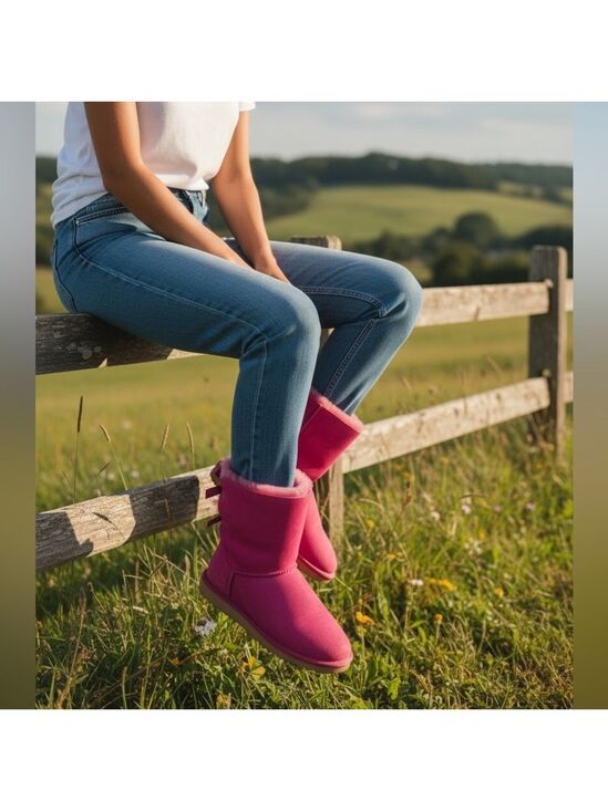 UGG Shoes - UGG Classic Bailey Bow II Boots in Paz Pink /US Womens Size 6 / Gently Used